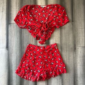 cute red summer set